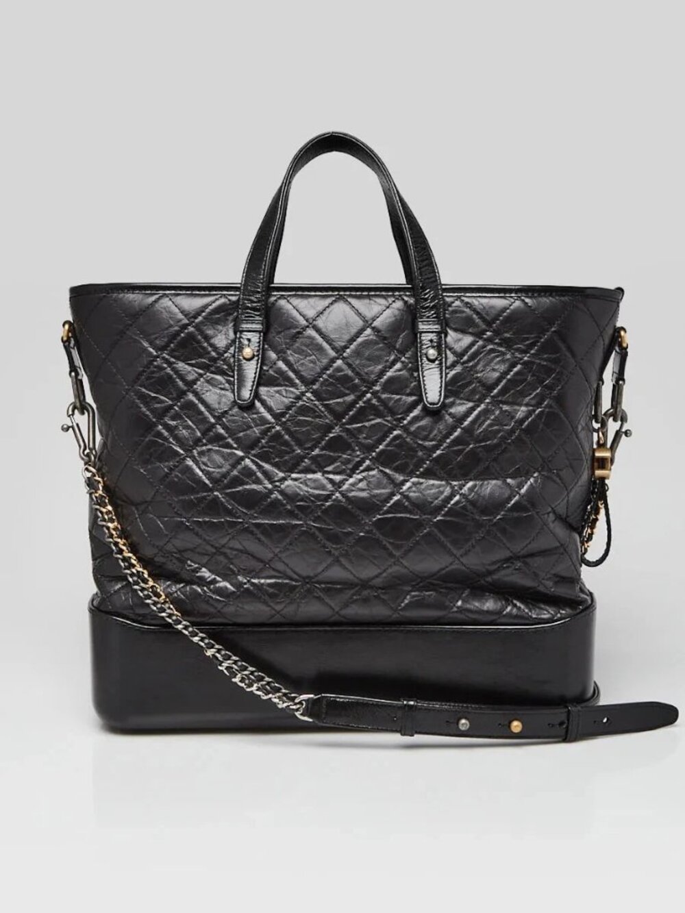 Chanel Black Quilted Calfskin Leather Large Gabrielle Shopping Tote Bag